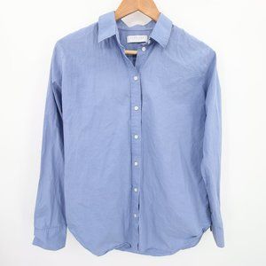 Everlane Womens Top Size 8 Blue Button Down Shirt Long Sleeve Collared Casual